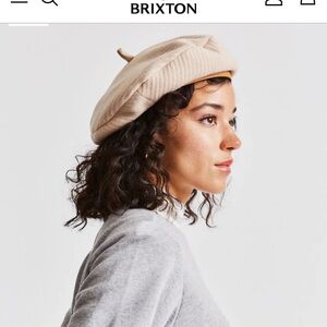 Brixton Beret Hat cap with brass metal Logo